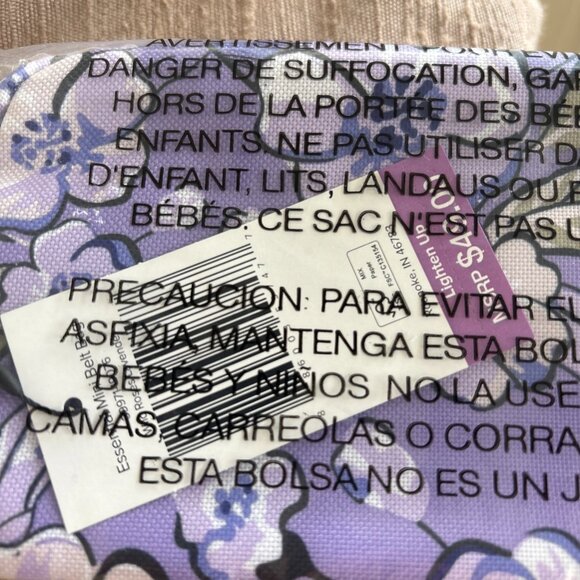 Vera Bradley Lighten Up Wild Roses Lavender Essential Belt Bag Fanny Pack NWT - Picture 6 of 8